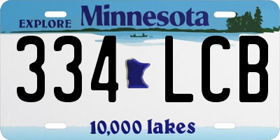 MN license plate 334LCB