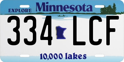 MN license plate 334LCF