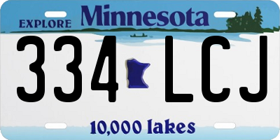 MN license plate 334LCJ