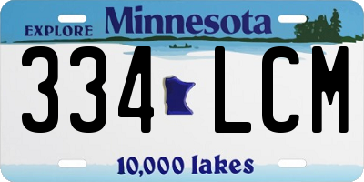 MN license plate 334LCM