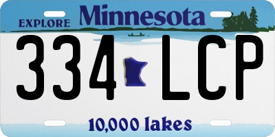 MN license plate 334LCP