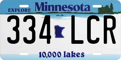MN license plate 334LCR