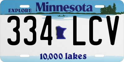 MN license plate 334LCV