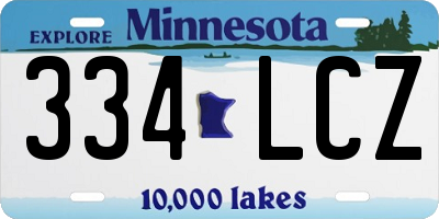 MN license plate 334LCZ