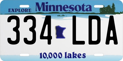 MN license plate 334LDA