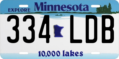 MN license plate 334LDB