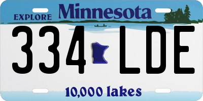 MN license plate 334LDE