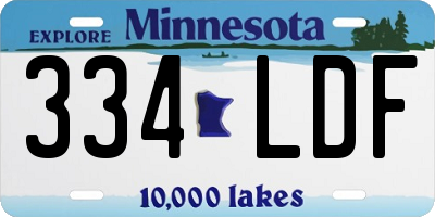 MN license plate 334LDF