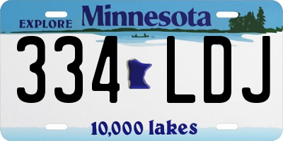 MN license plate 334LDJ