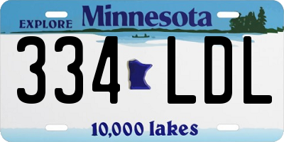 MN license plate 334LDL