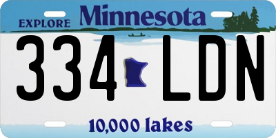 MN license plate 334LDN