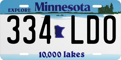 MN license plate 334LDO