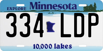 MN license plate 334LDP