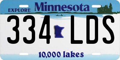 MN license plate 334LDS