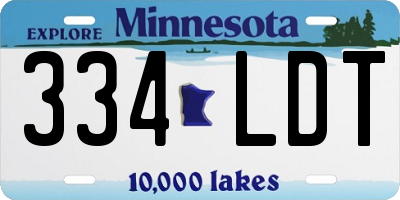 MN license plate 334LDT