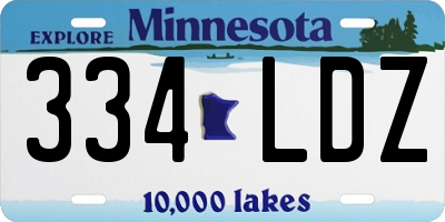 MN license plate 334LDZ