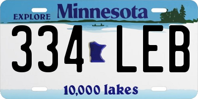 MN license plate 334LEB