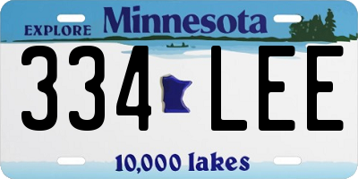 MN license plate 334LEE