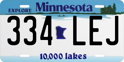 MN license plate 334LEJ