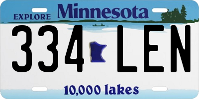 MN license plate 334LEN
