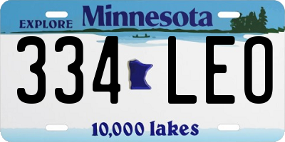 MN license plate 334LEO