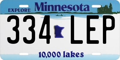 MN license plate 334LEP