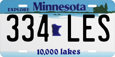 MN license plate 334LES