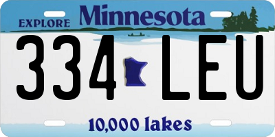 MN license plate 334LEU