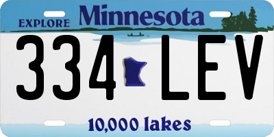 MN license plate 334LEV