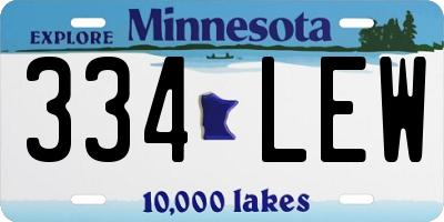 MN license plate 334LEW