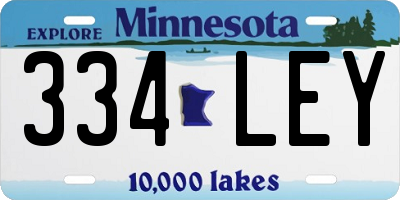 MN license plate 334LEY