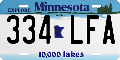 MN license plate 334LFA