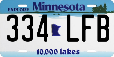 MN license plate 334LFB