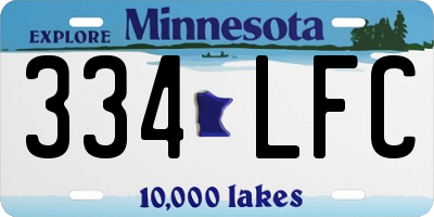 MN license plate 334LFC