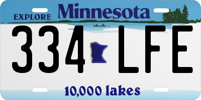 MN license plate 334LFE