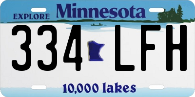 MN license plate 334LFH