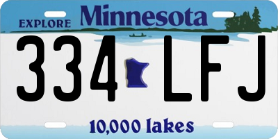 MN license plate 334LFJ