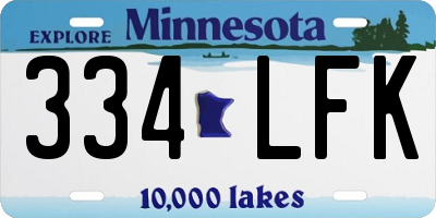 MN license plate 334LFK