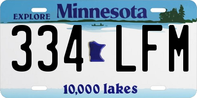MN license plate 334LFM