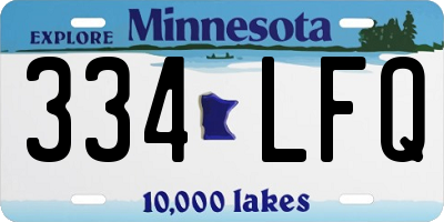 MN license plate 334LFQ