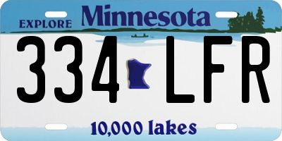MN license plate 334LFR