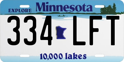 MN license plate 334LFT