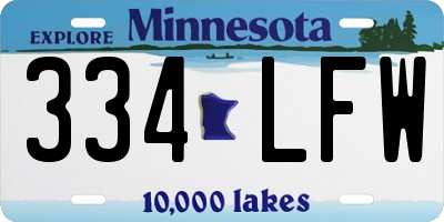 MN license plate 334LFW