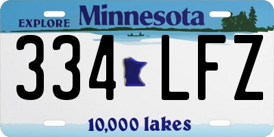 MN license plate 334LFZ