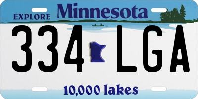 MN license plate 334LGA