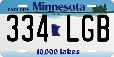 MN license plate 334LGB