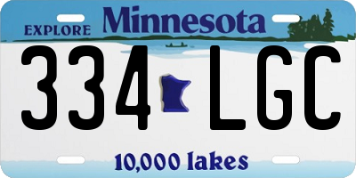 MN license plate 334LGC