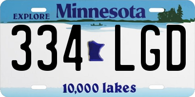 MN license plate 334LGD