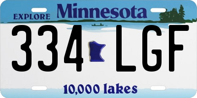 MN license plate 334LGF