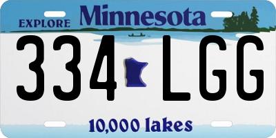 MN license plate 334LGG